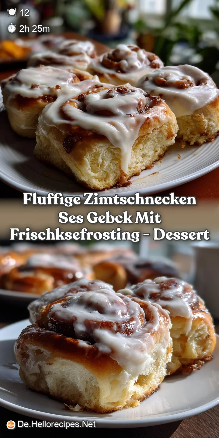 Fluffige Zimtschnecken Ses Gebck mit FrischkseFrosting - Dessert