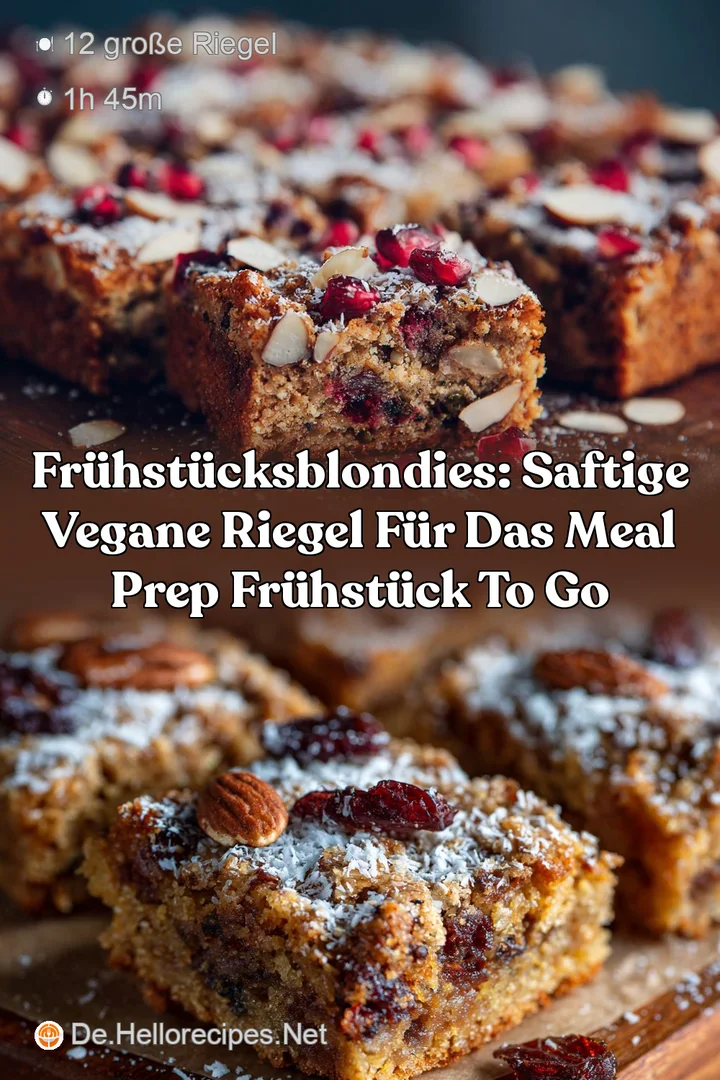 Fr&uuml;hst&uuml;cksblondies: Saftige vegane Riegel f&uuml;r das Meal Prep Fr&uuml;hst&uuml;ck To Go
