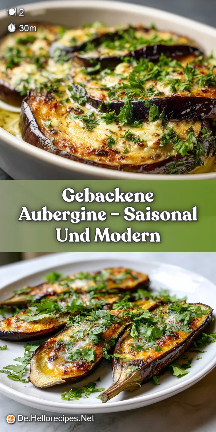 Close-up of grilled eggplant: tender flesh, slightly charred edges, drizzled with a vibrant green herb oil, glistening in ...