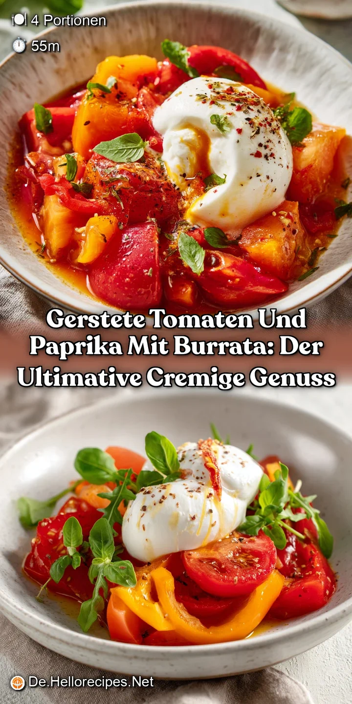 Gerstete Tomaten und Paprika mit Burrata: Der ultimative cremige Genuss