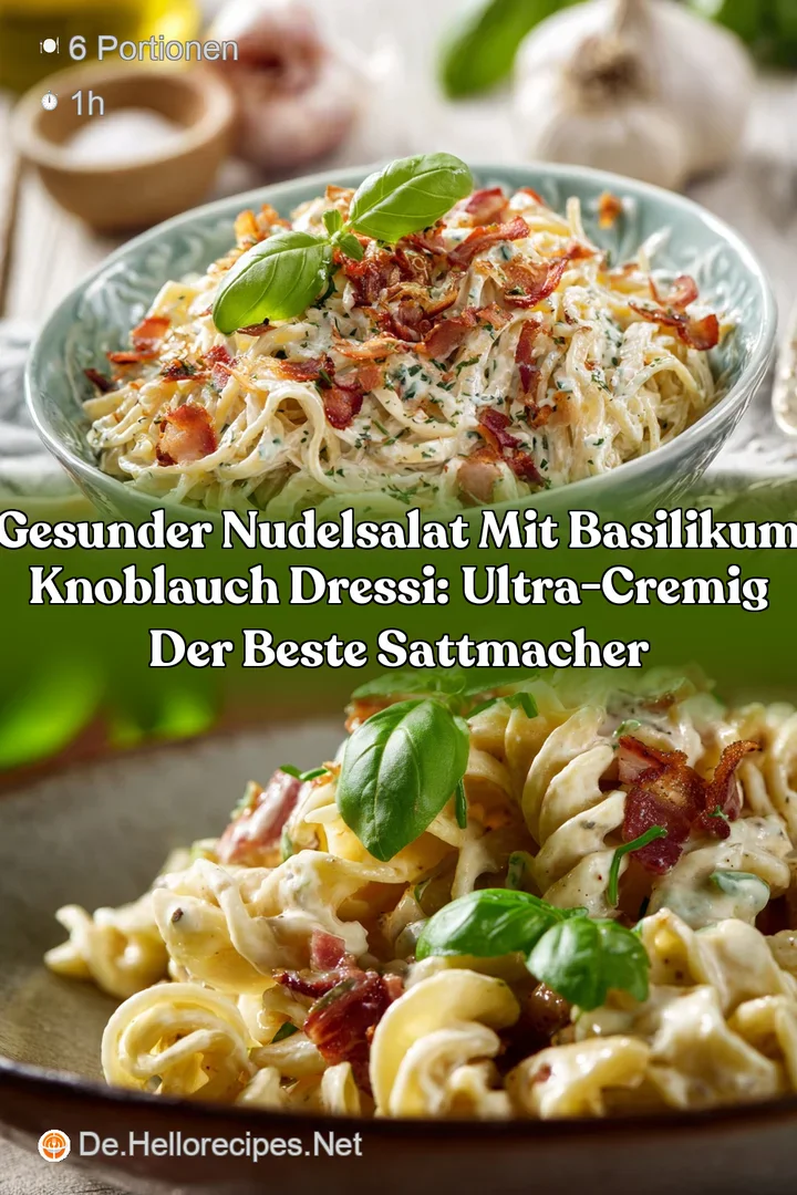 Gesunder Nudelsalat mit Basilikum Knoblauch Dressi: Ultra-cremig der beste Sattmacher