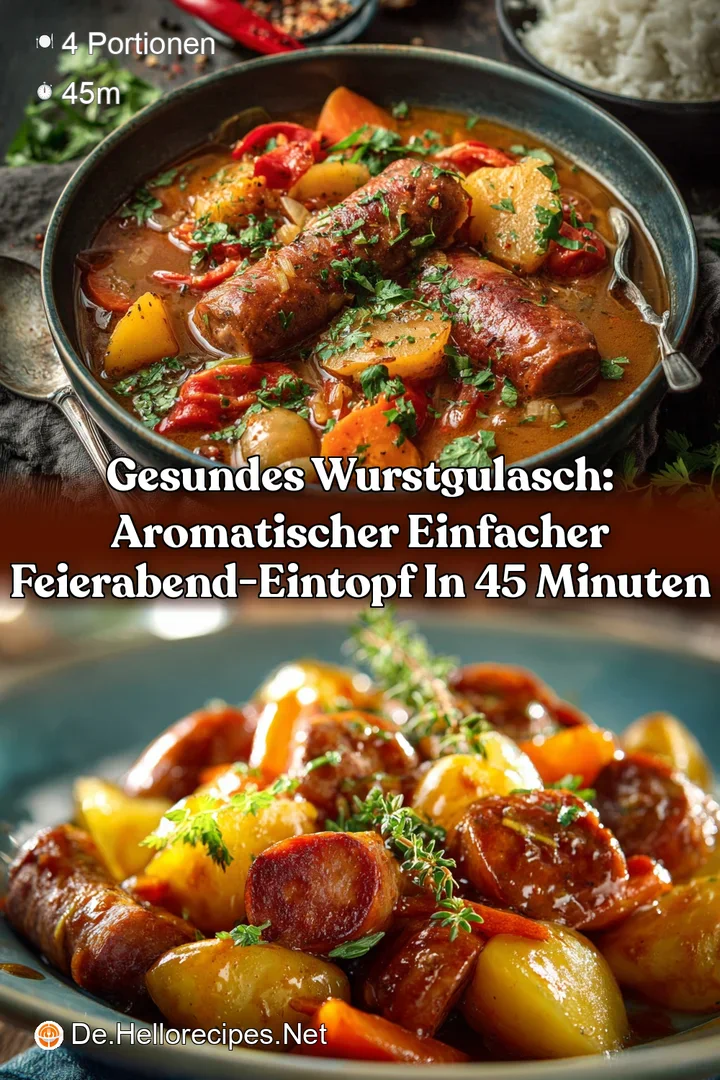 Gesundes Wurstgulasch: Aromatischer einfacher Feierabend-Eintopf in 45 Minuten