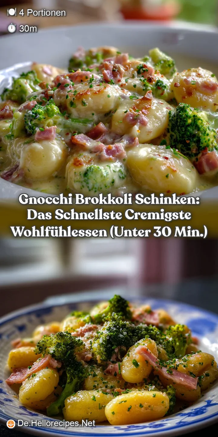 Gnocchi Brokkoli Schinken: Das schnellste cremigste Wohlf&uuml;hlessen (unter 30 Min.)