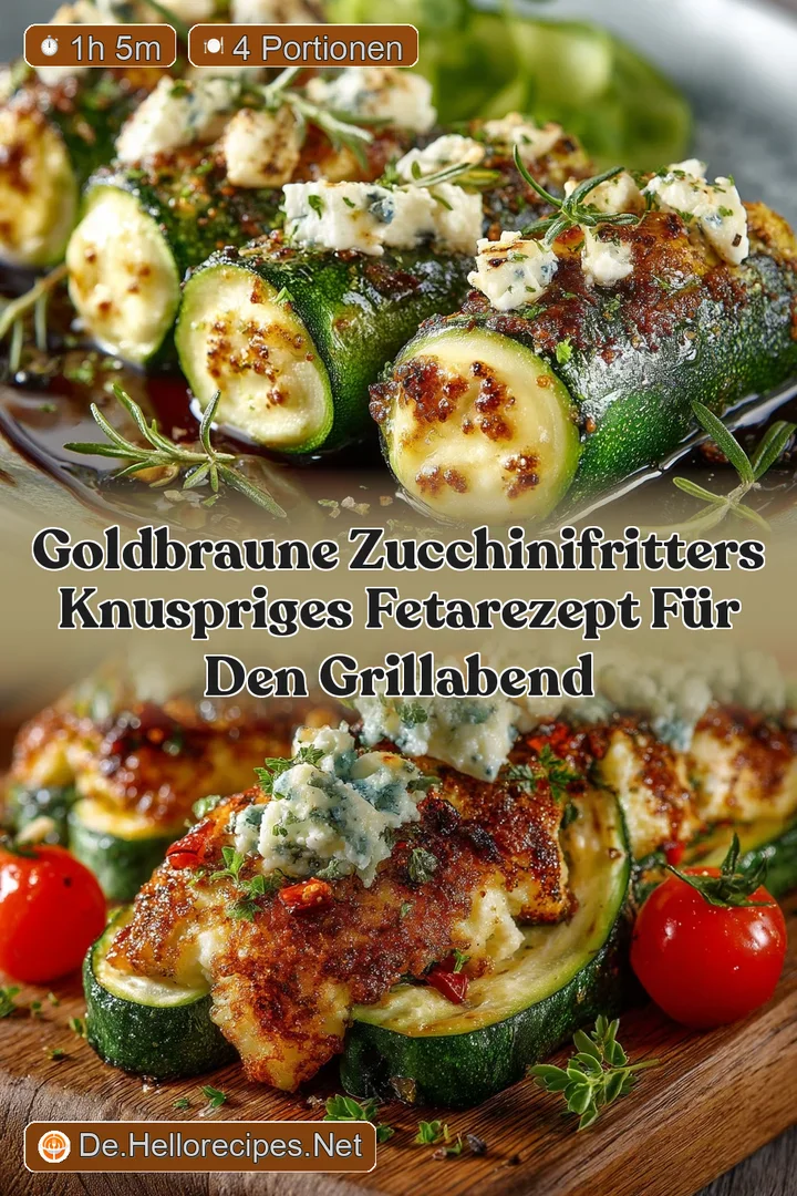 Goldbraune Zucchinifritters Knuspriges FetaRezept f&uuml;r den Grillabend