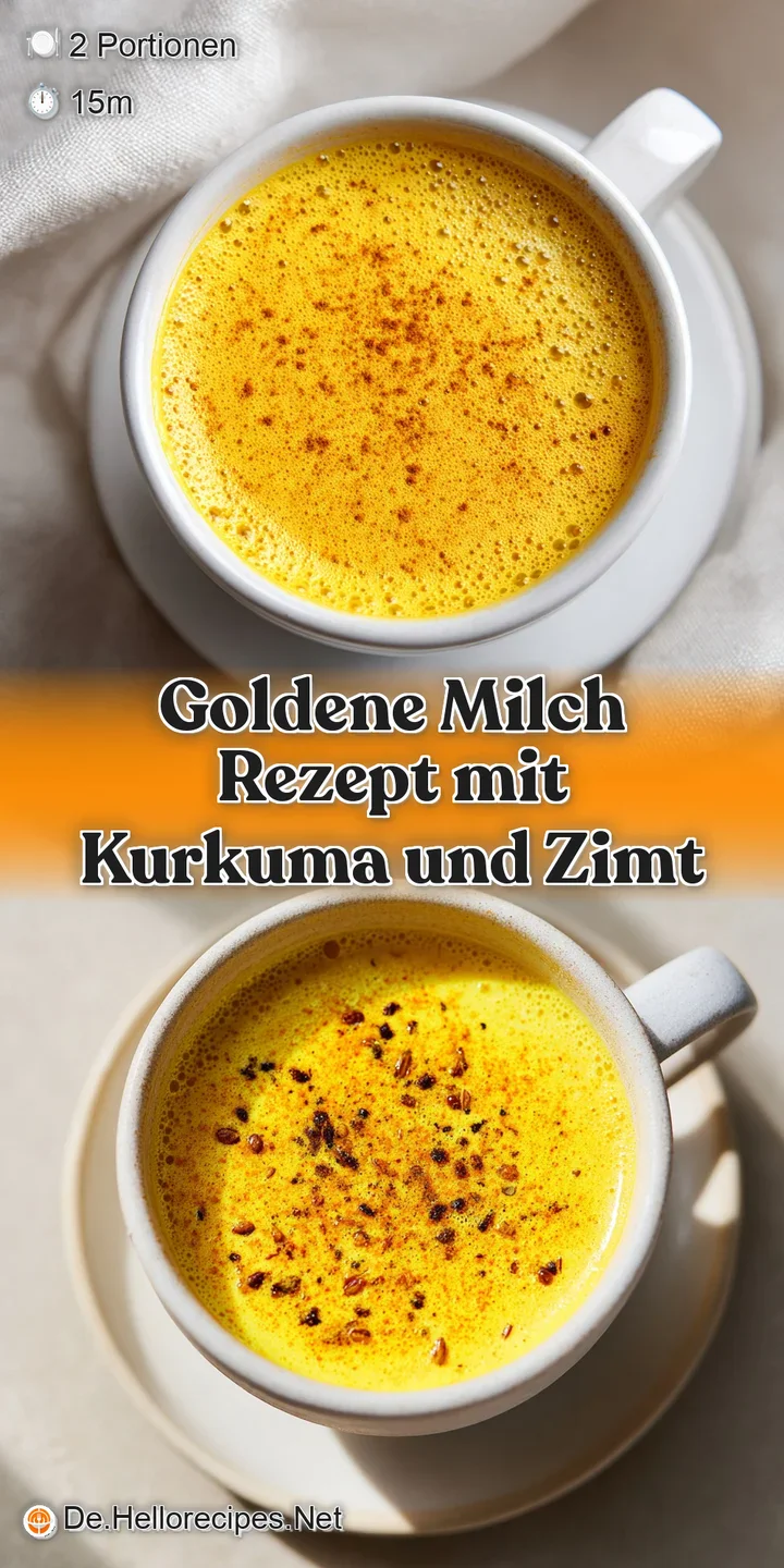 Appetizing close-up of frothy golden milk, highlighting the creamy texture and warming spices, dusted with bright cinnamon...