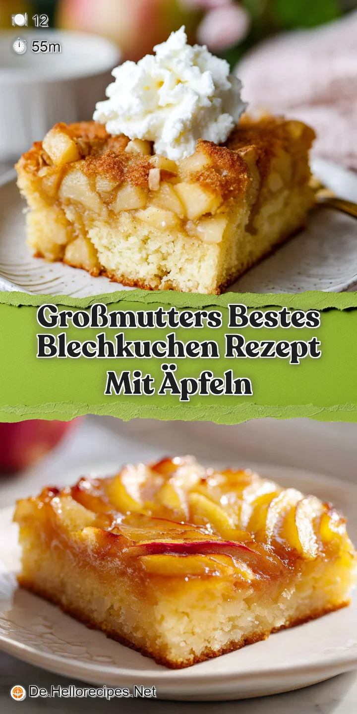 Close-up of the cake's moist apple filling, caramelized edges, and a light dusting of sweet, white powdered sugar.