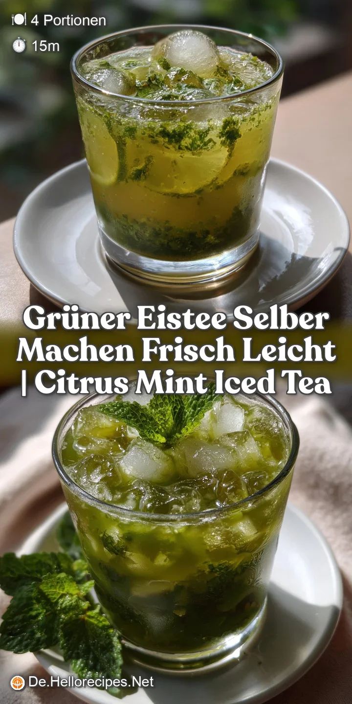 Gr&uuml;ner Eistee selber machen Frisch leicht | Citrus Mint Iced Tea