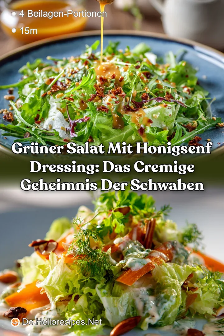 Gr&uuml;ner Salat mit HonigSenf Dressing: Das cremige Geheimnis der Schwaben