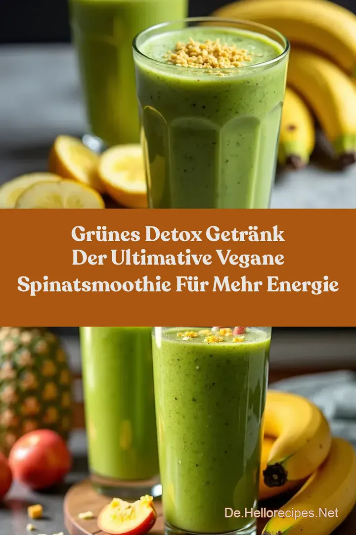Grünes Detox Getränk Der Ultimative Vegane SpinatSmoothie für mehr Energie