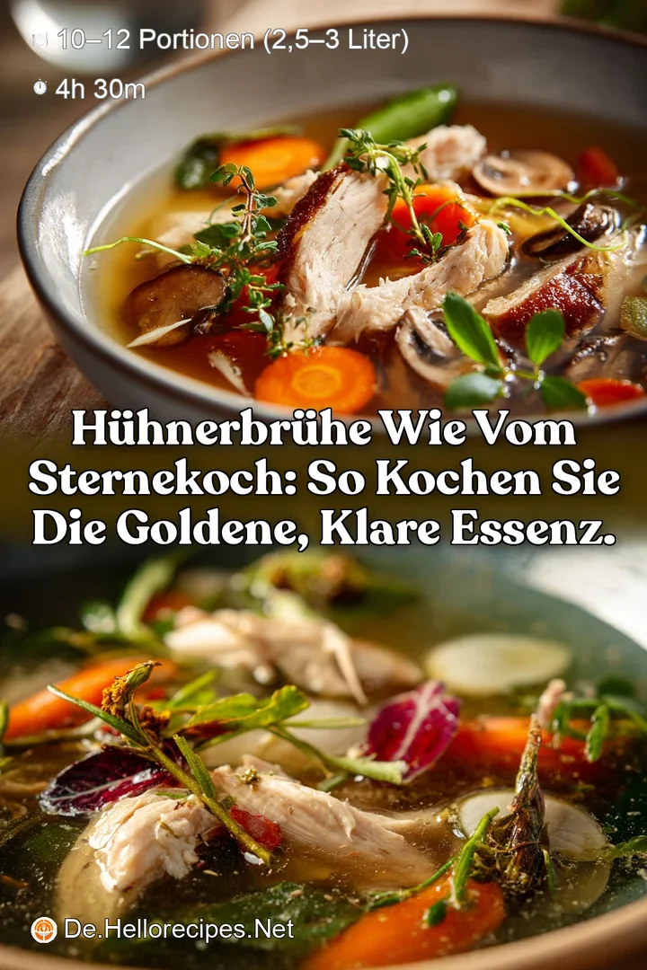 H&uuml;hnerbr&uuml;he wie vom Sternekoch: So kochen Sie die goldene klare Essenz.