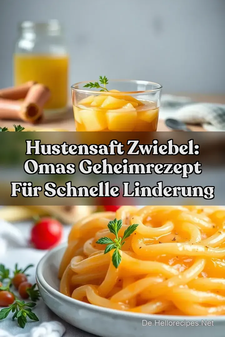 Hustensaft Zwiebel: Omas Geheimrezept für schnelle Linderung