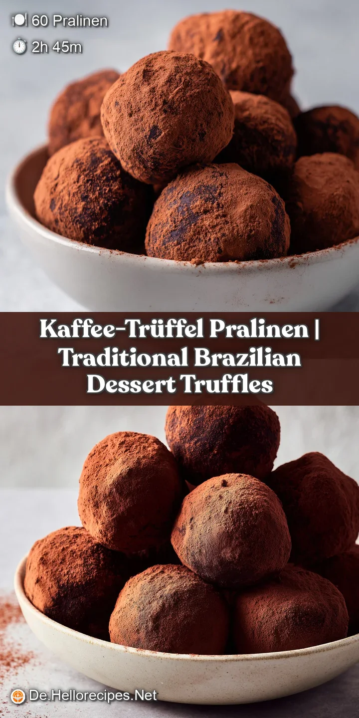 Detailaufnahme einer samtigen, dunkelbraunen Praline mit grobk&ouml;rnigem Kakaopulver und einem cremigem, weichen Kern.