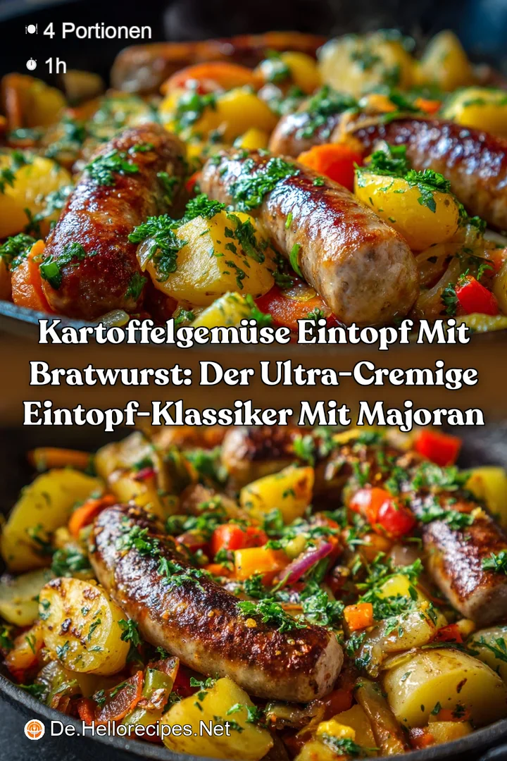 KartoffelGem&uuml;se Eintopf mit Bratwurst: Der ultra-cremige Eintopf-Klassiker mit Majoran