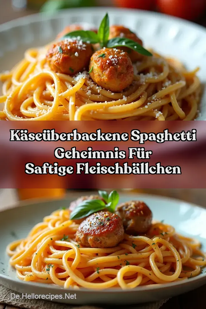 K&auml;se&uuml;berbackene Spaghetti Geheimnis f&uuml;r saftige Fleischb&auml;llchen