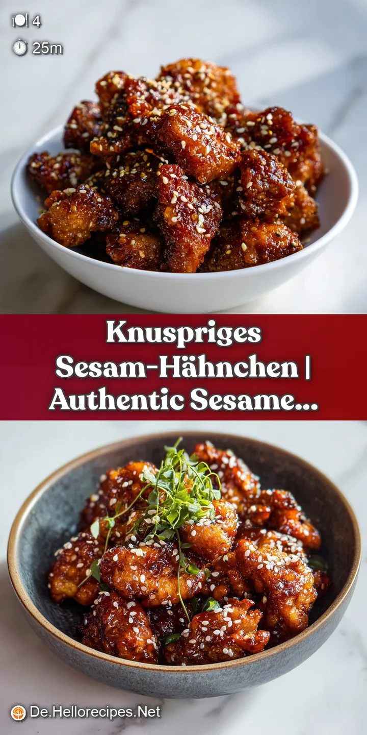 Close-up of a juicy, deep-fried chicken bite, generously coated in toasted sesame seeds and a rich brown glaze.