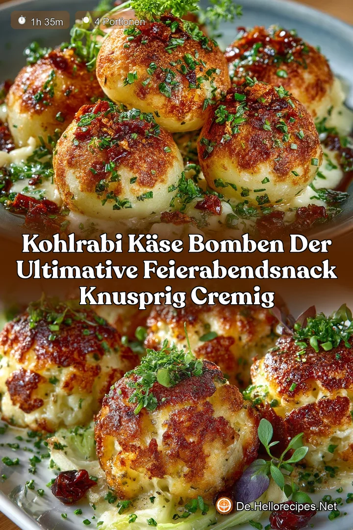 Kohlrabi K&auml;se Bomben Der ultimative FeierabendSnack knusprig cremig