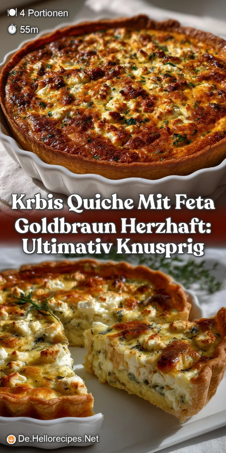 Krbis Quiche mit Feta Goldbraun herzhaft: Ultimativ knusprig