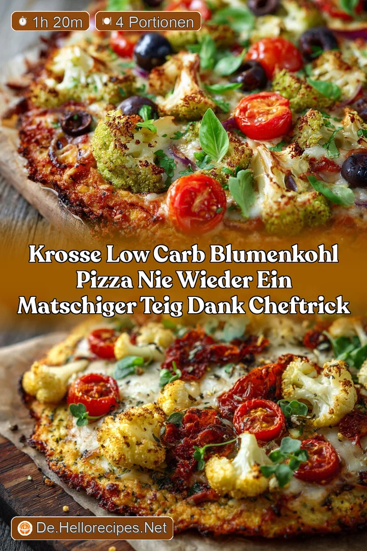 Krosse Low Carb Blumenkohl Pizza Nie wieder ein matschiger Teig dank ChefTrick