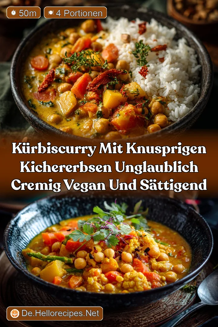 K&uuml;rbiscurry mit knusprigen Kichererbsen Unglaublich cremig vegan und s&auml;ttigend