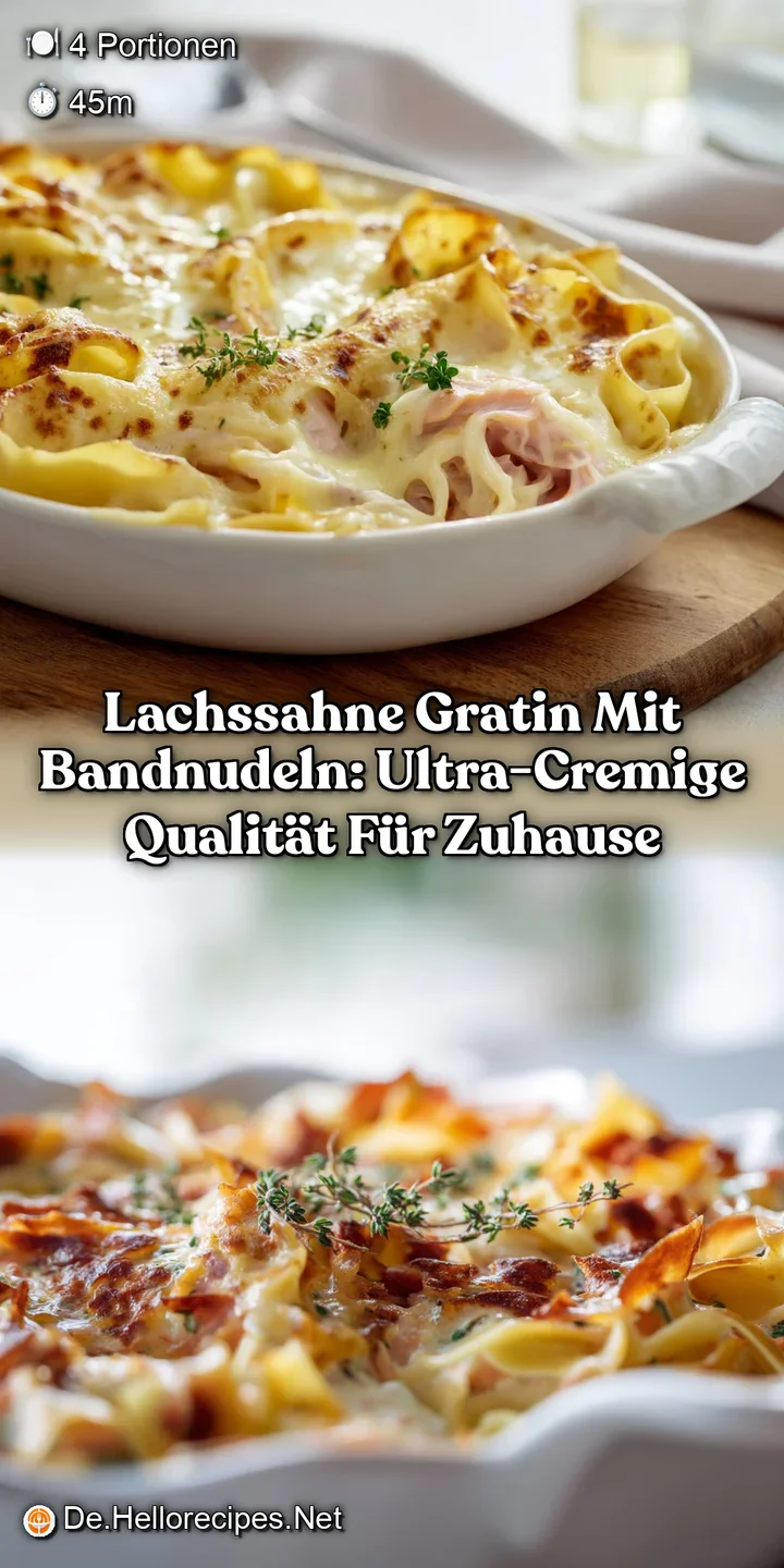 LachsSahne Gratin mit Bandnudeln: Ultra-cremige Qualit&auml;t f&uuml;r Zuhause