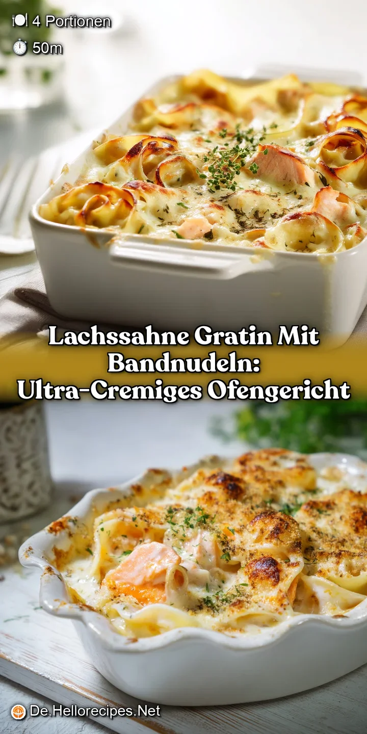 LachsSahne Gratin mit Bandnudeln: Ultra-cremiges Ofengericht