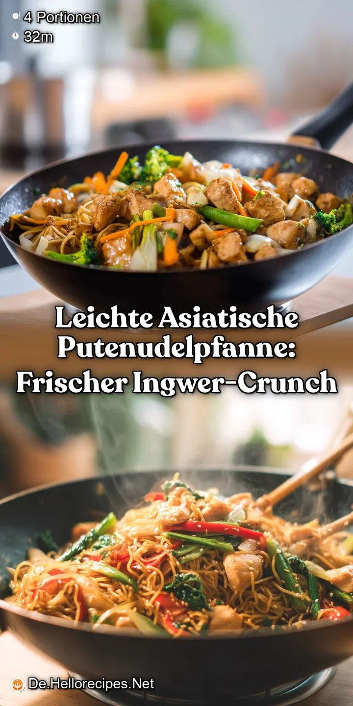 Leichte asiatische PuteNudelPfanne: Frischer Ingwer-Crunch
