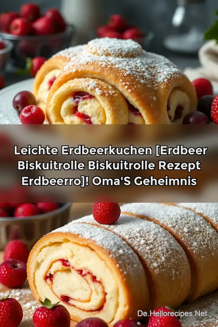 🍓Leichte Erdbeerkuchen [Erdbeer Biskuitrolle Biskuitrolle Rezept Erdbeerro]! Oma&#039 s Geheimnis