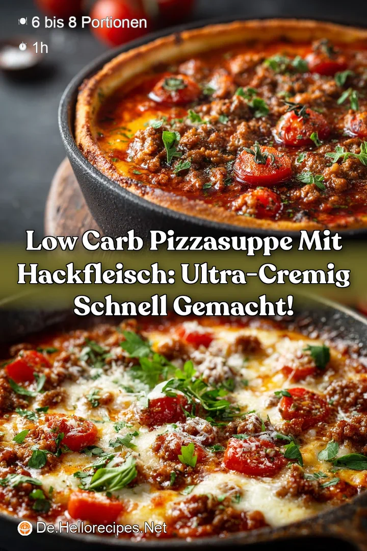 Low Carb Pizzasuppe mit Hackfleisch: Ultra-cremig schnell gemacht!