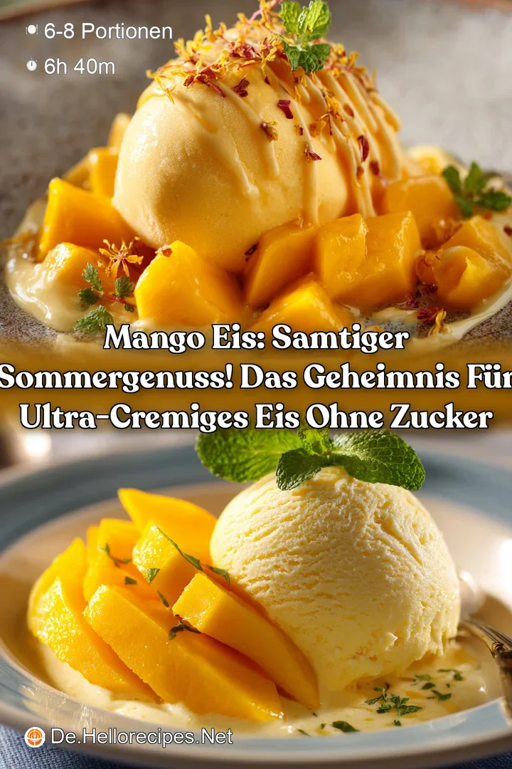 Mango Eis: Samtiger Sommergenuss! Das Geheimnis f&uuml;r ultra-cremiges Eis ohne Zucker
