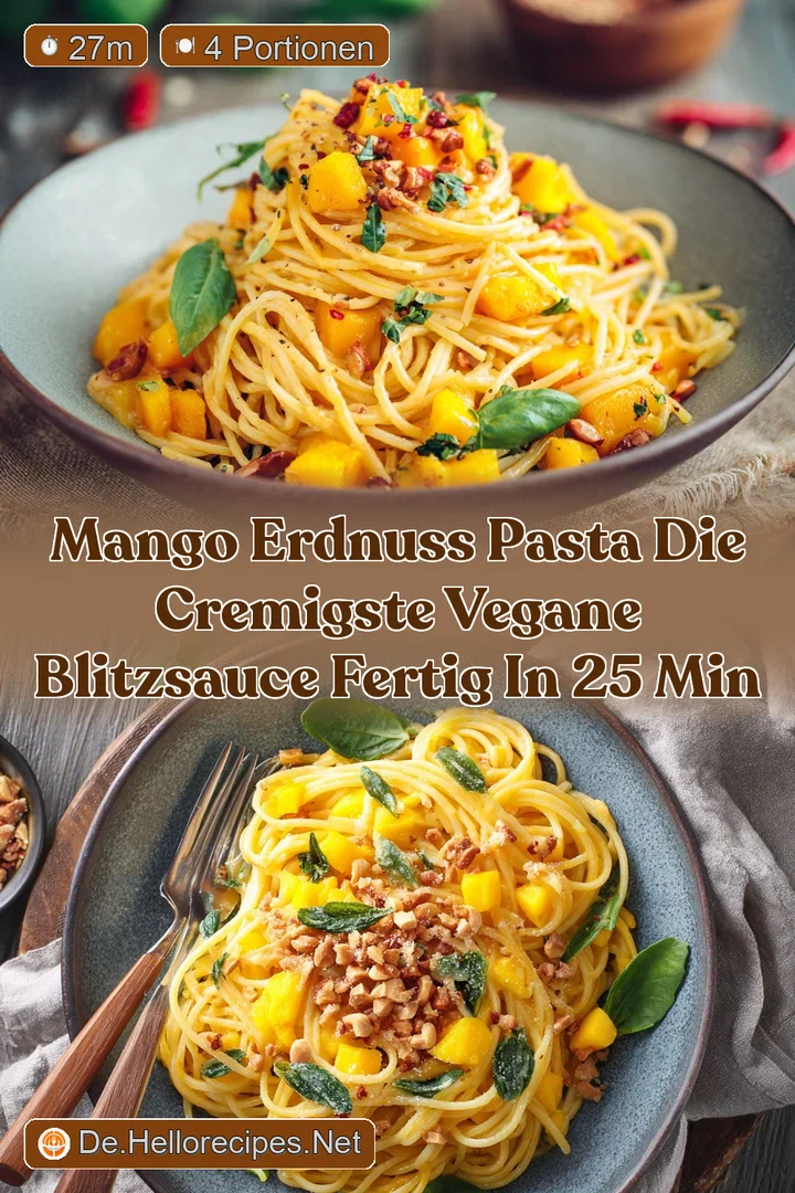 Mango Erdnuss Pasta Die cremigste vegane BlitzSauce fertig in 25 Min
