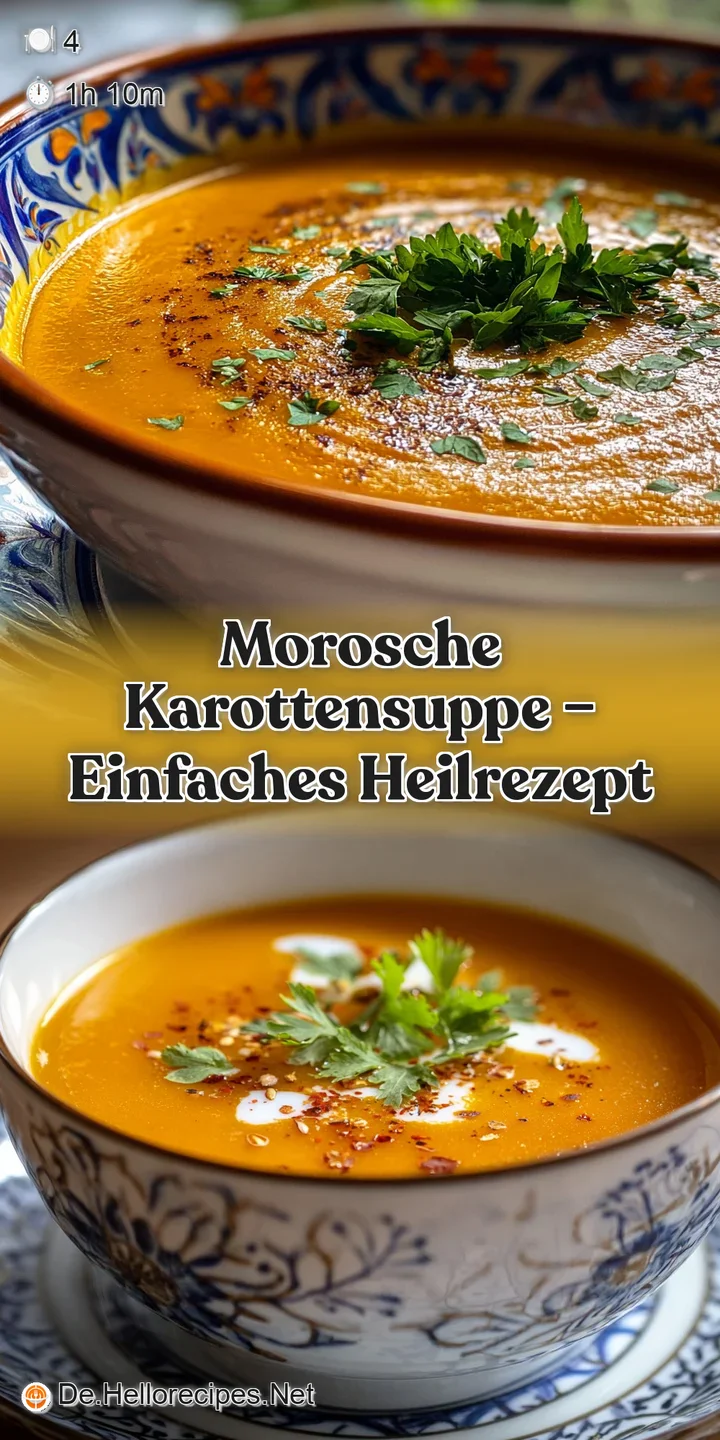 Close-up of creamy carrot soup, revealing its rich orange hue and silky texture. A few vibrant herbs add a fresh touch.