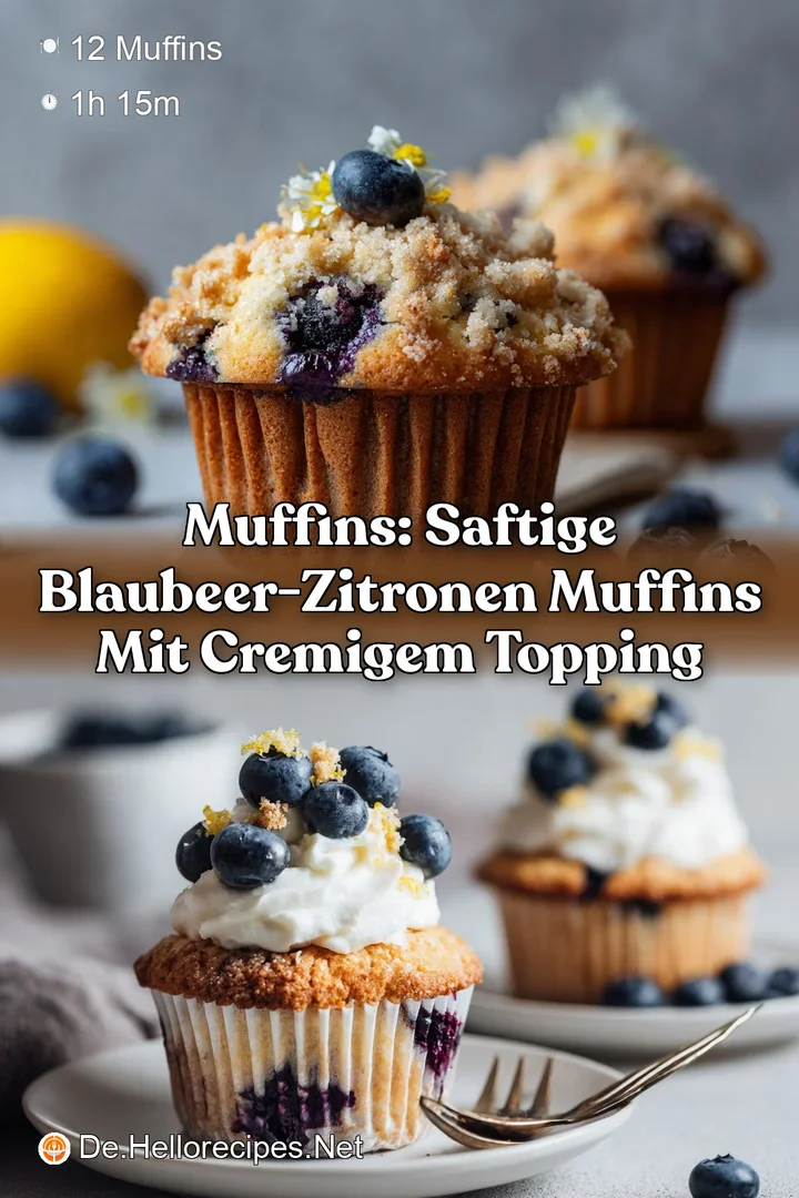Muffins: Saftige Blaubeer-Zitronen Muffins mit cremigem Topping