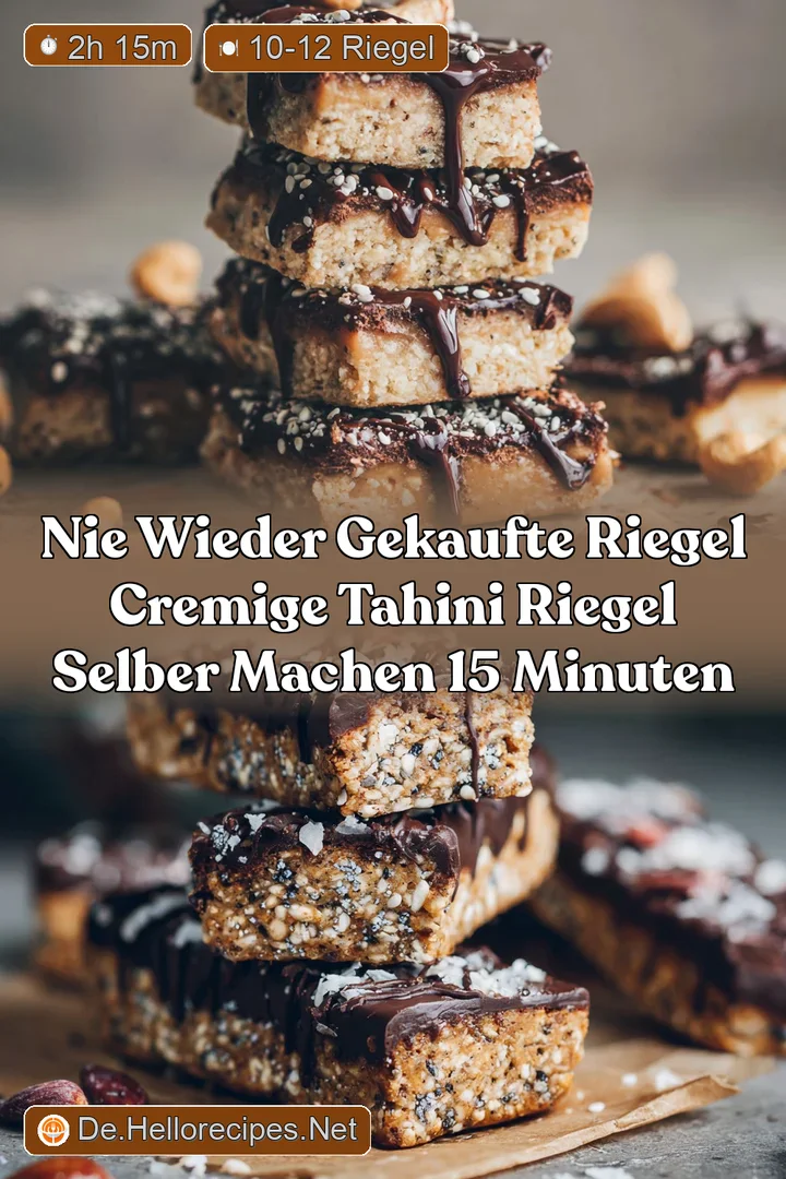 Nie wieder gekaufte Riegel Cremige Tahini Riegel selber machen 15 Minuten