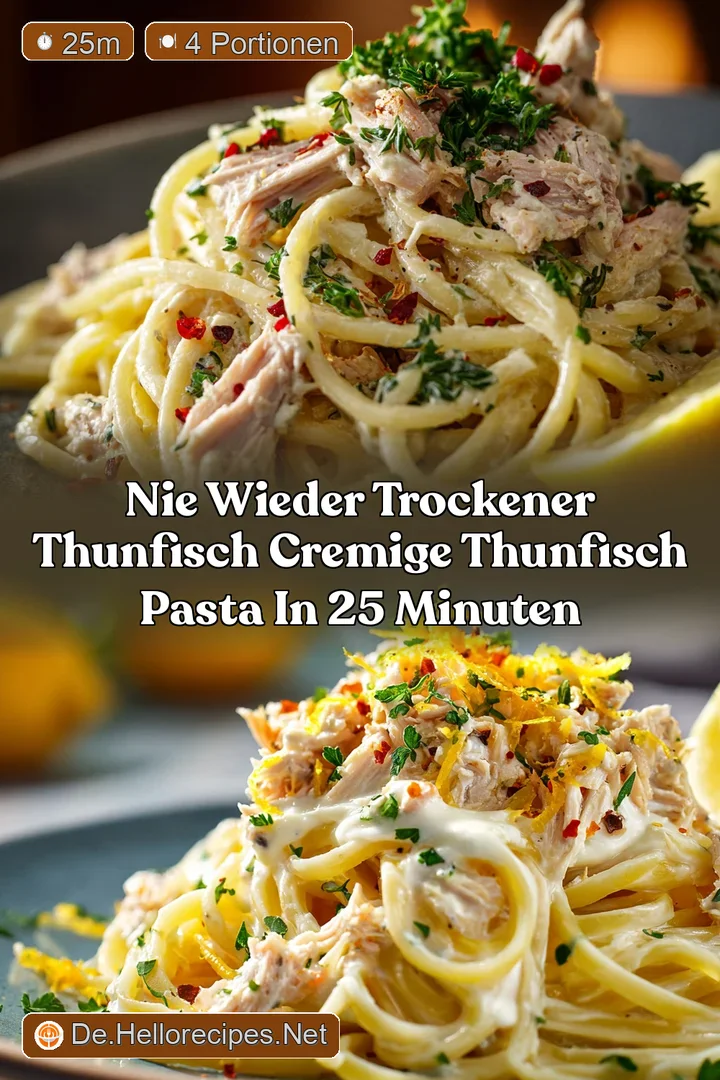 Nie wieder trockener Thunfisch Cremige Thunfisch Pasta in 25 Minuten