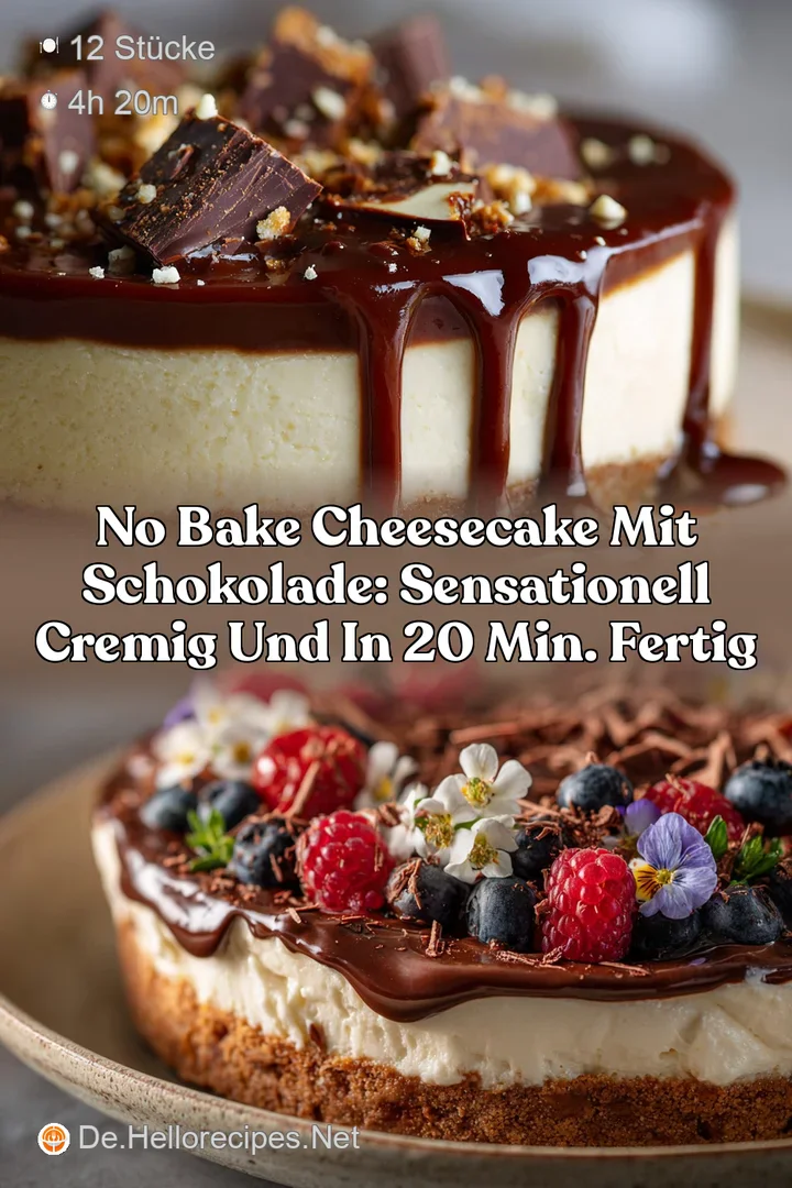 No Bake Cheesecake mit Schokolade: Sensationell cremig und in 20 Min. fertig