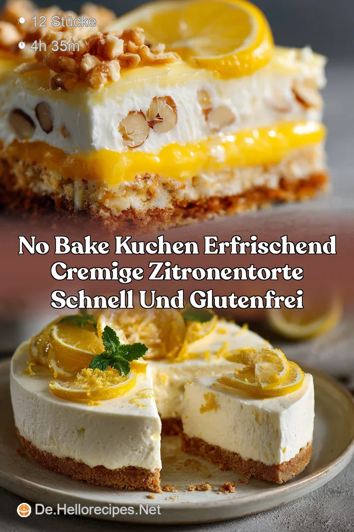 No Bake Kuchen Erfrischend cremige ZitronenTorte schnell und glutenfrei