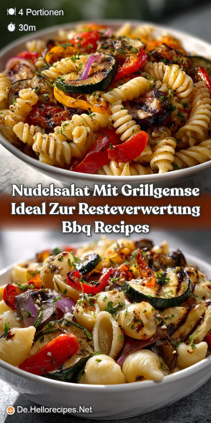 Nudelsalat mit Grillgemse ideal zur Resteverwertung Bbq Recipes