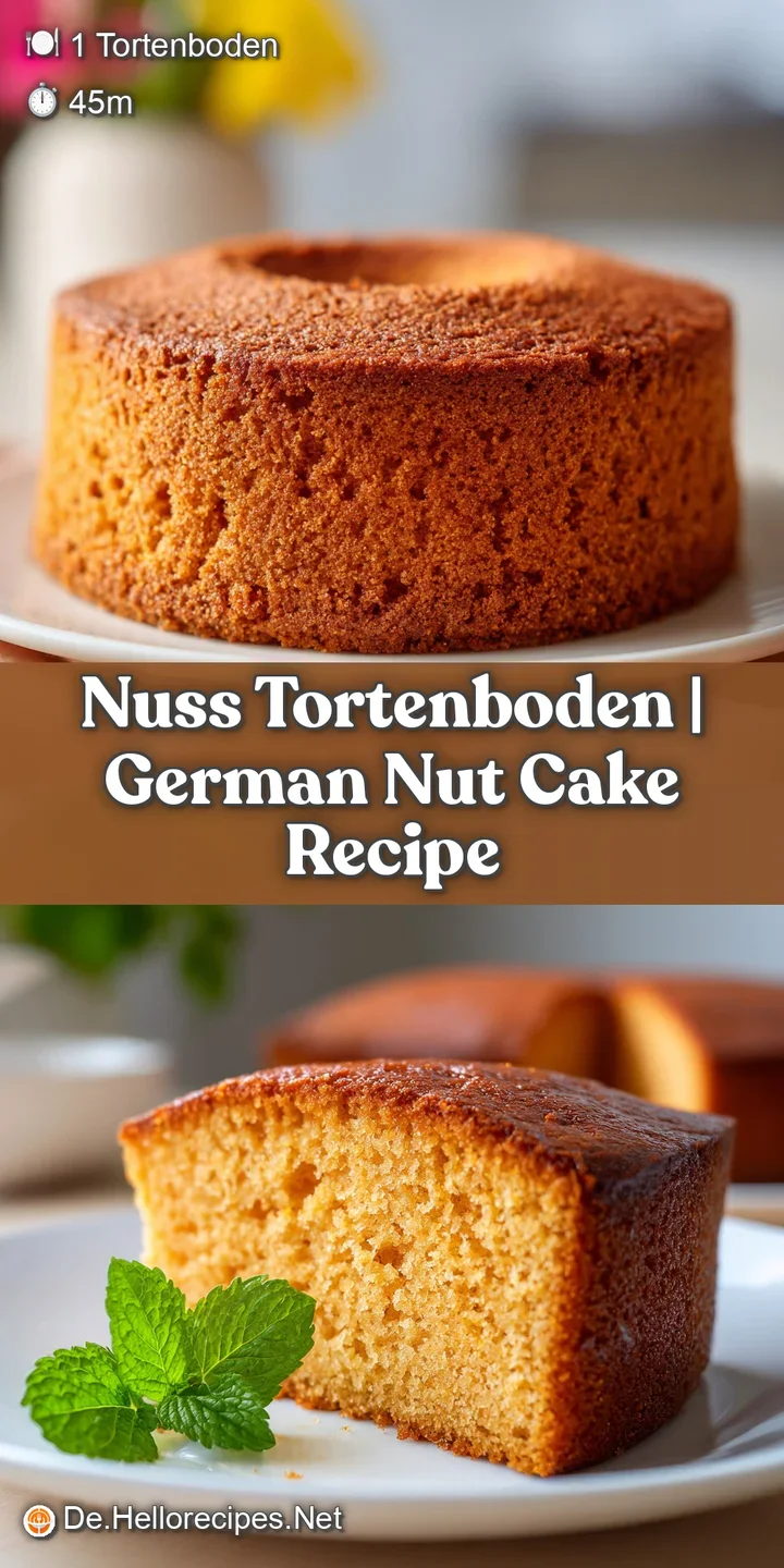 Close-up of a moist, spongy nut cake highlighting its airy porous texture and toasted golden-brown nut fragments.