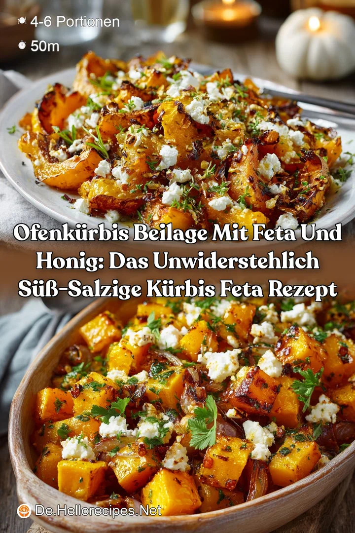 Ofenk&uuml;rbis Beilage mit Feta und Honig: Das unwiderstehlich s&uuml;&szlig;-salzige K&uuml;rbis Feta Rezept