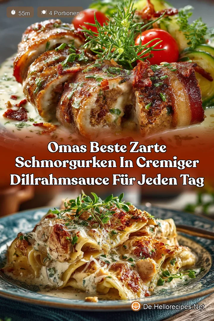 Omas Beste Zarte Schmorgurken in cremiger DillRahmsauce für jeden Tag