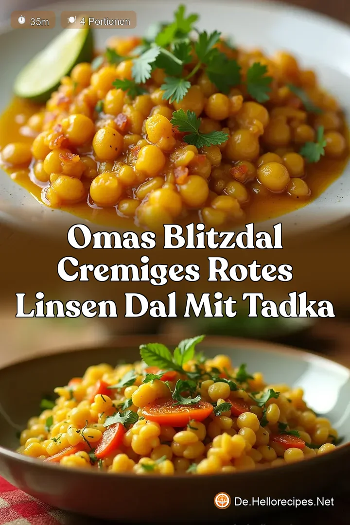 Omas BlitzDal Cremiges Rotes Linsen Dal mit Tadka