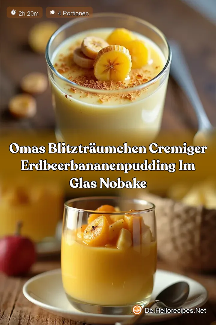 Omas BlitzTräumchen Cremiger ErdbeerBananenPudding im Glas NoBake
