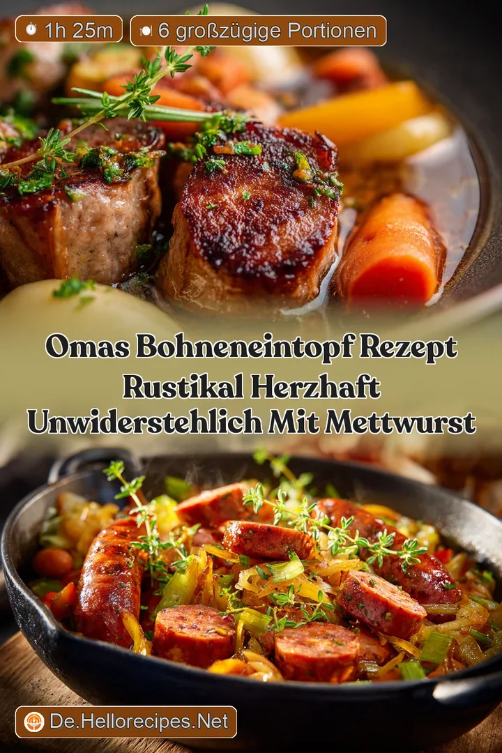 Omas Bohneneintopf Rezept Rustikal herzhaft unwiderstehlich mit Mettwurst
