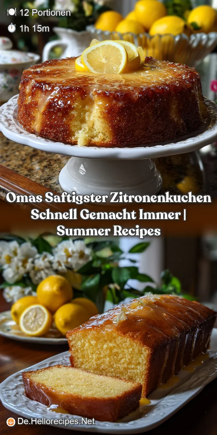 Omas Saftigster Zitronenkuchen Schnell gemacht immer | Summer Recipes