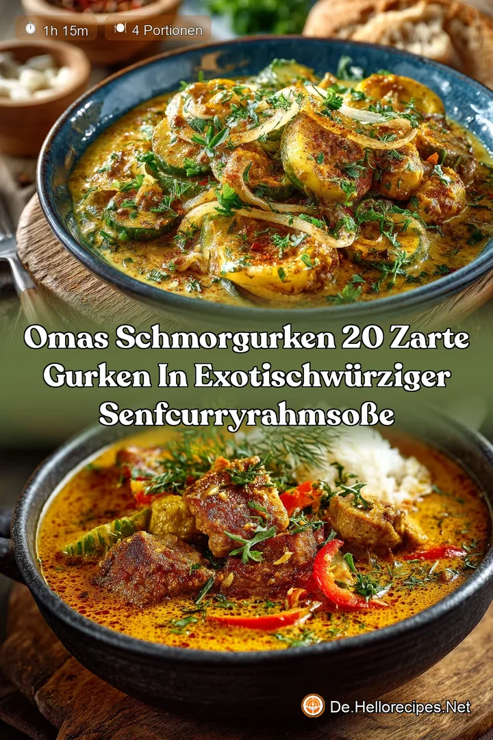 Omas Schmorgurken 20 Zarte Gurken in exotischwürziger SenfCurryRahmsoße