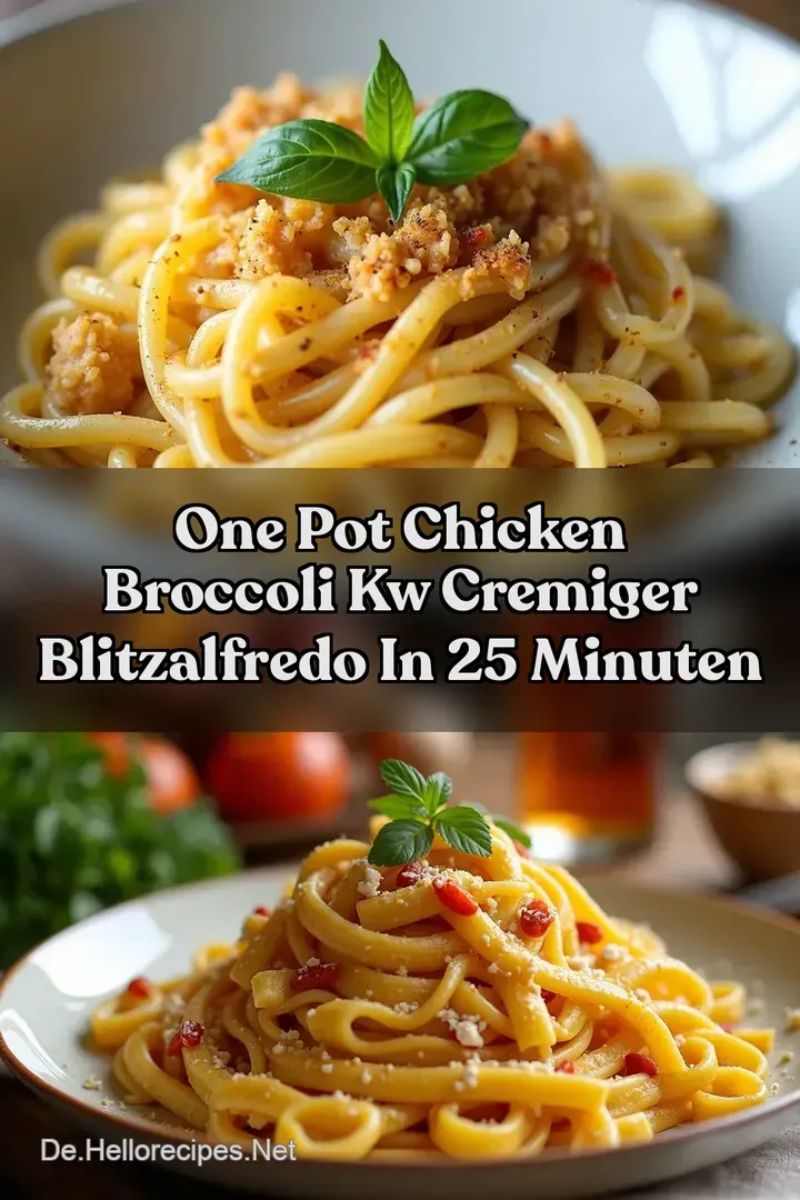 One Pot Chicken Broccoli kw Cremiger BlitzAlfredo in 25 Minuten