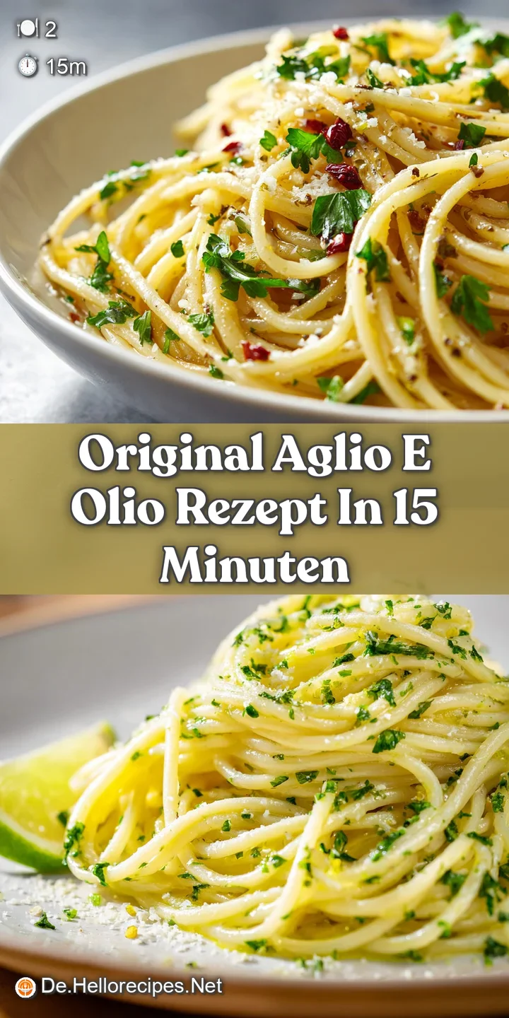 Close-up: shimmering strands of pasta coated in oil, highlighting visible garlic and fiery red pepper. A simple, yet vibra...