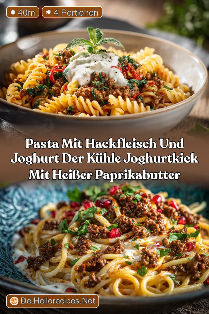 Pasta mit Hackfleisch und Joghurt Der k&uuml;hle JoghurtKick mit hei&szlig;er PaprikaButter