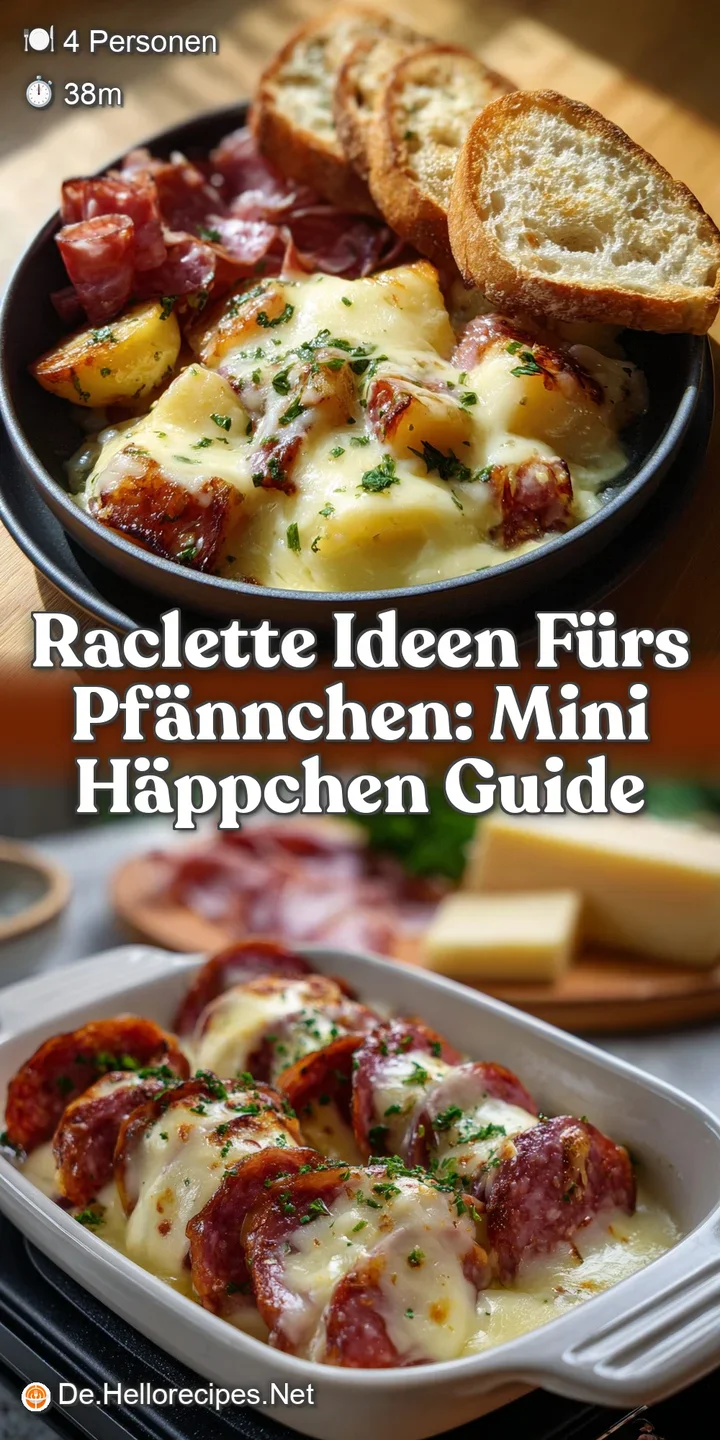 Close-up of golden, bubbling raclette cheese with crispy edges, contrasted by vibrant green bell peppers and a sprinkle of...