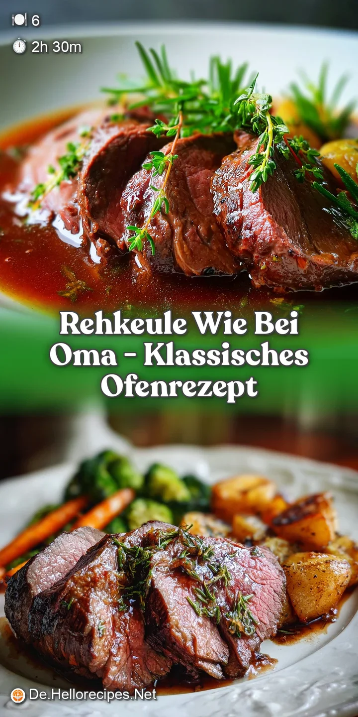 Close-up of moist, tender venison roast. The rich, dark sauce glistens, promising a savory, comforting flavor. Hints of he...